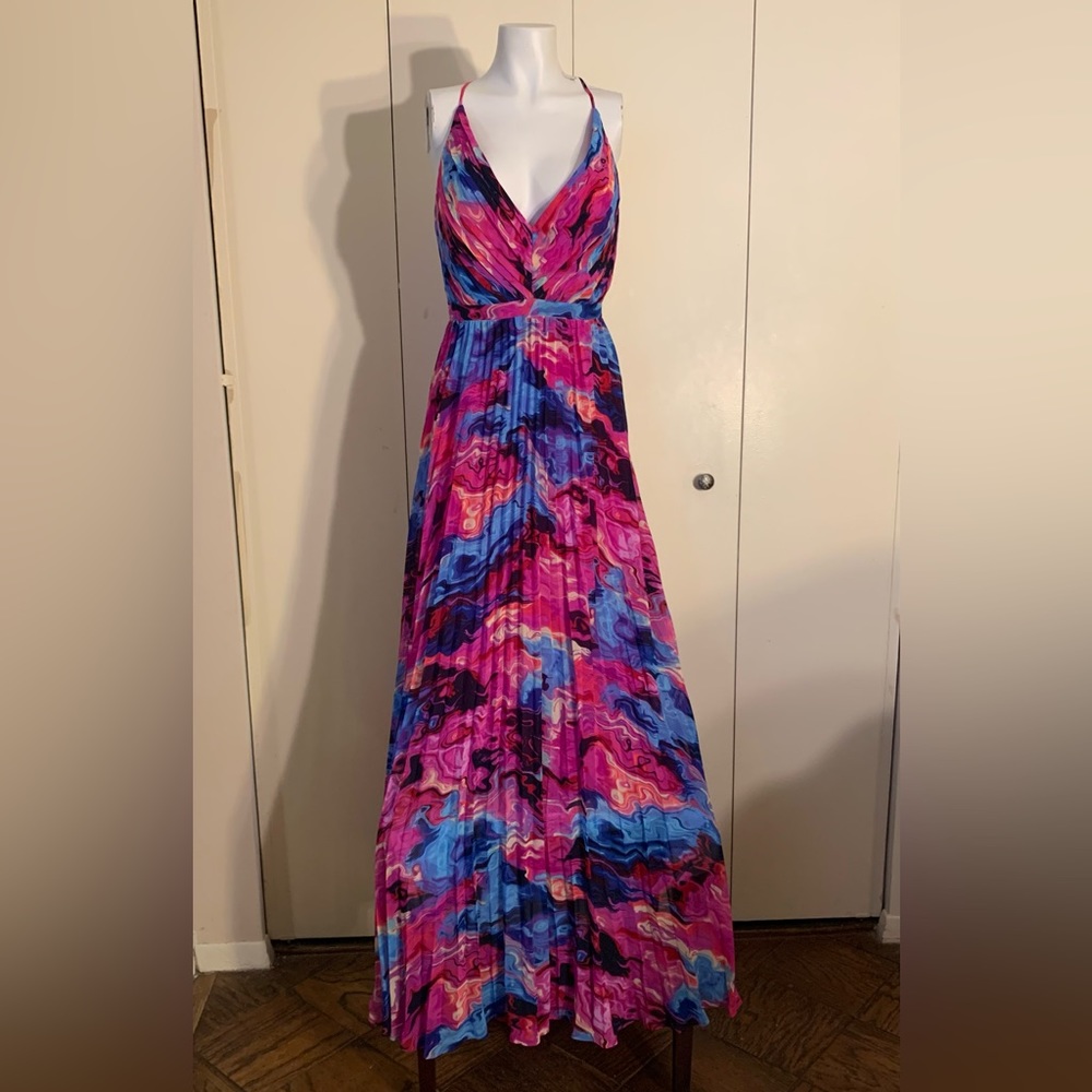 Laundry By Shelli Segal Women's Pleated Floral  Maxi Dress